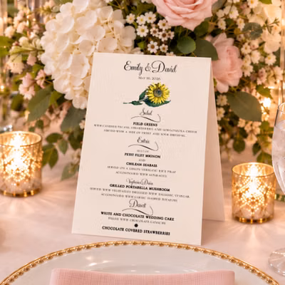 Tented Menu Card